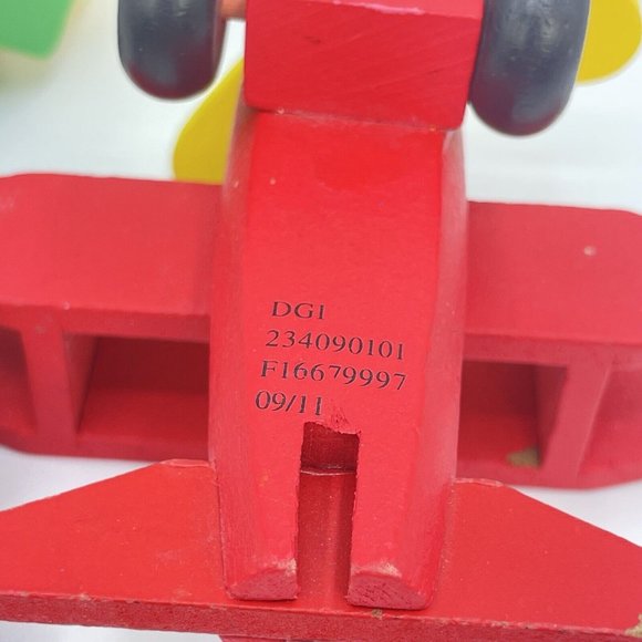 Devrian Global Industries 4 Piece Wood Toy Set Police Car Biplane Jet Dump Truck - Picture 6 of 9